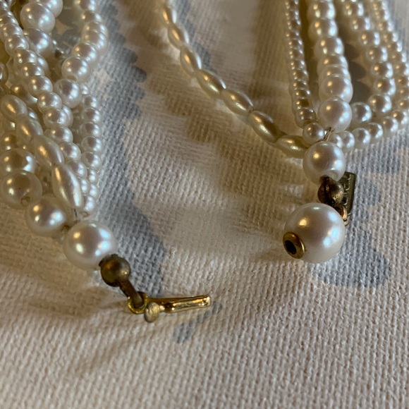 5 strand pearl style necklace MARVELLA - VINTAGE! - Picture 10 of 11